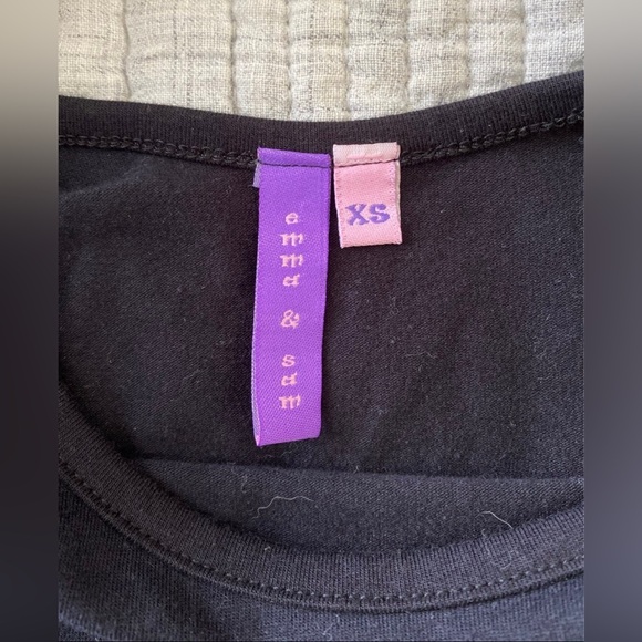 VINTAGE ✨ Black LF crop top with studded sleeves nwot - Picture 2 of 3